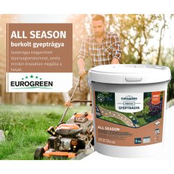     EUROGREEN ALL SEASON 17 + 5 + 17 (+2) burkolt kiegyenlített gyeptrágya (5 kg)