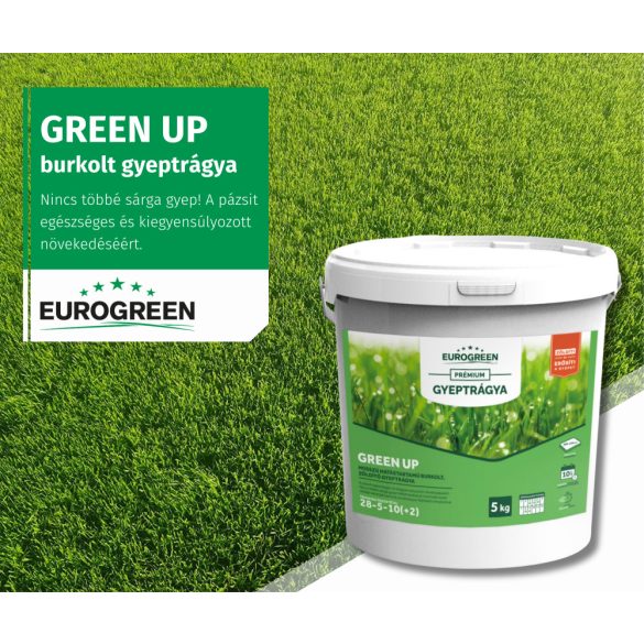 EUROGREEN GREEN UP 28 + 5 + 10 (+2) burkolt zöldítő gyeptrágya (5 kg) 