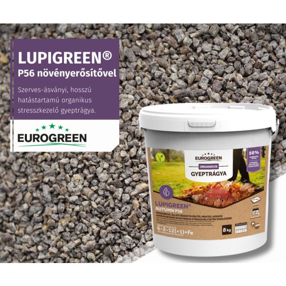 EUROGREEN LUPIGREEN® SPRING & SUMMER P56 10 + 2 + 6(+1)+Fe szerves gyeptrágya (8 kg) 